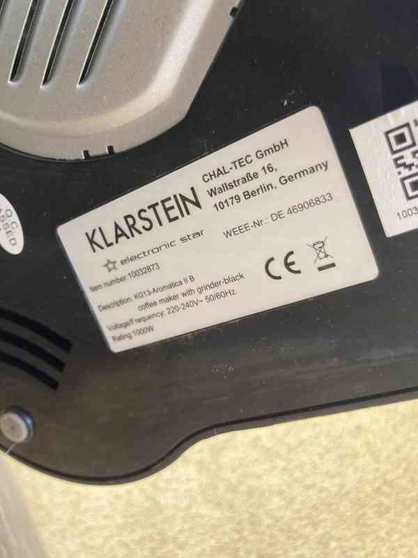 Kávovar Klarstein Aromatica II - s mlýnkem - foto 4
