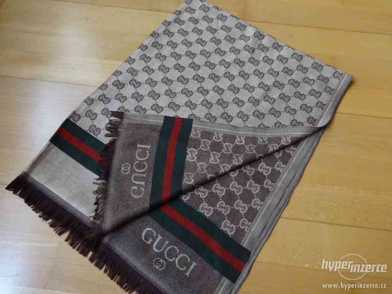 Luxusní šál Gucci béžovo-hnědý - foto 1