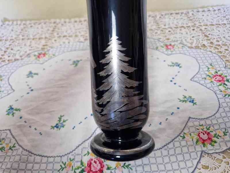 Zajímavá černá Váza Lyžař Skoky na Lyžích Burkert - foto 5