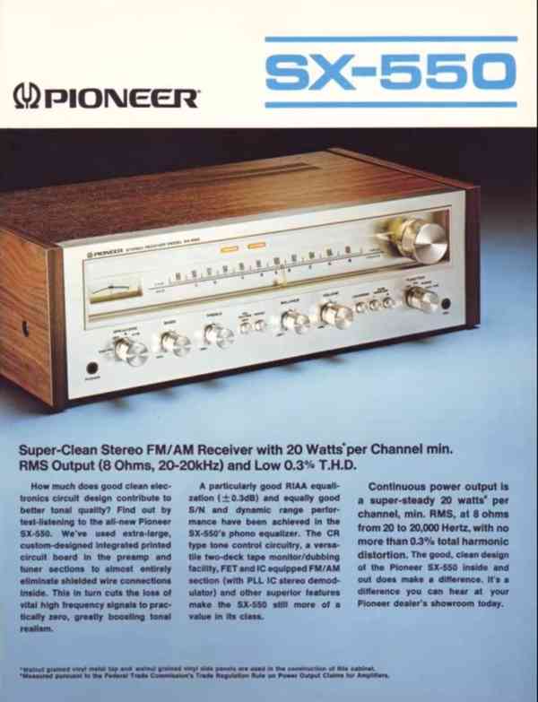 ♫ Vintage stereo receiver PIONEER SX-550 r. 1976-1978 ♫ - foto 6
