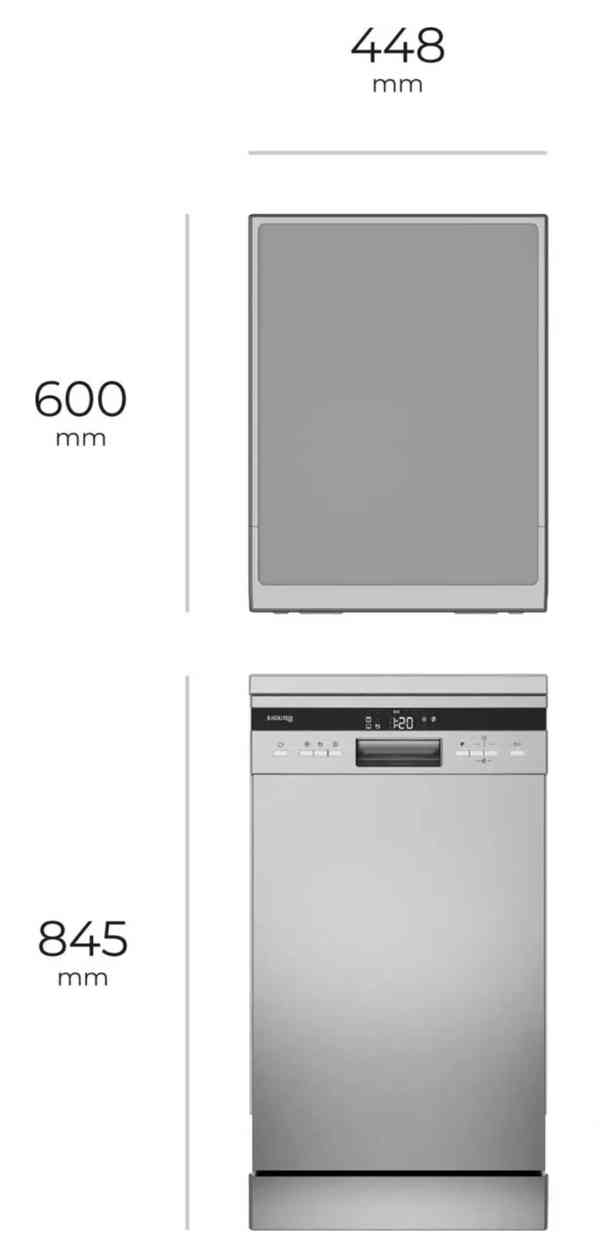 Prodám myčku SIGURO DW-F453S Efficlean, šířka 45cm, stříbrná - foto 2