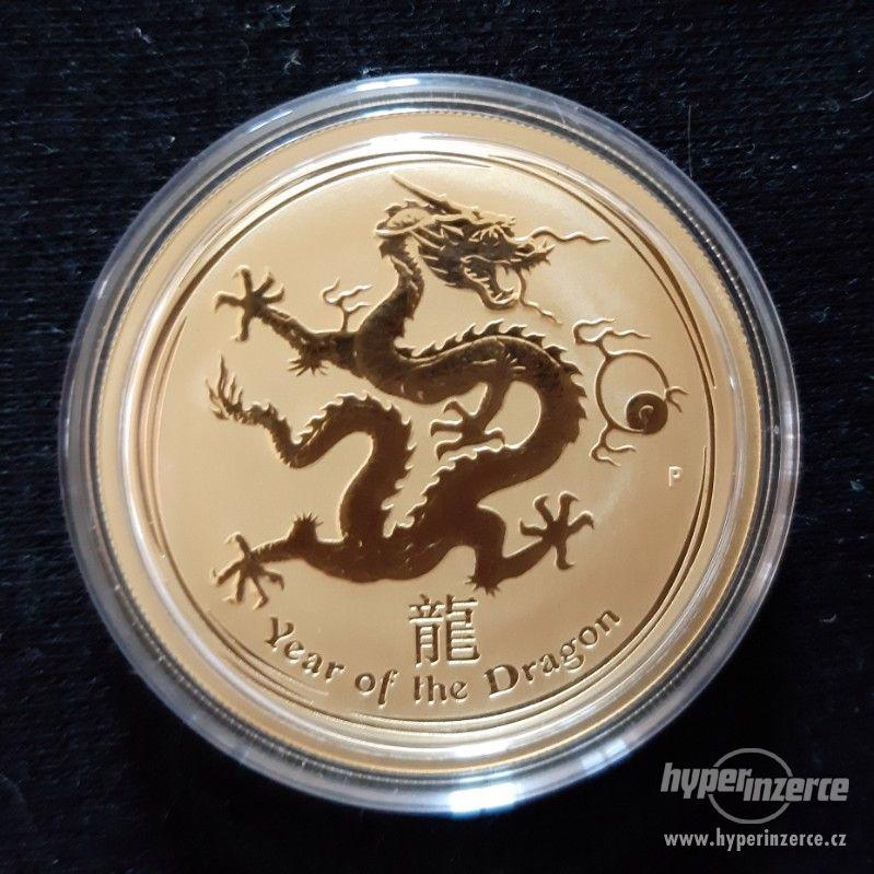 Zlatá lunární mince 1oz rok draka, II. série, r. 2012 - foto 1