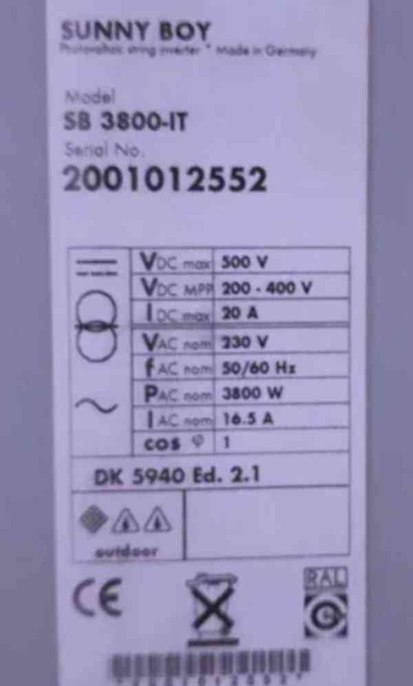 Inversor Solar SMA Sunny Boy SB 3800-IT - foto 5