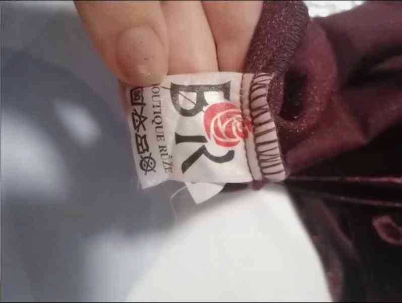 Dámský kratší bordó top, sametový vzhled, butik, vel. M - foto 8
