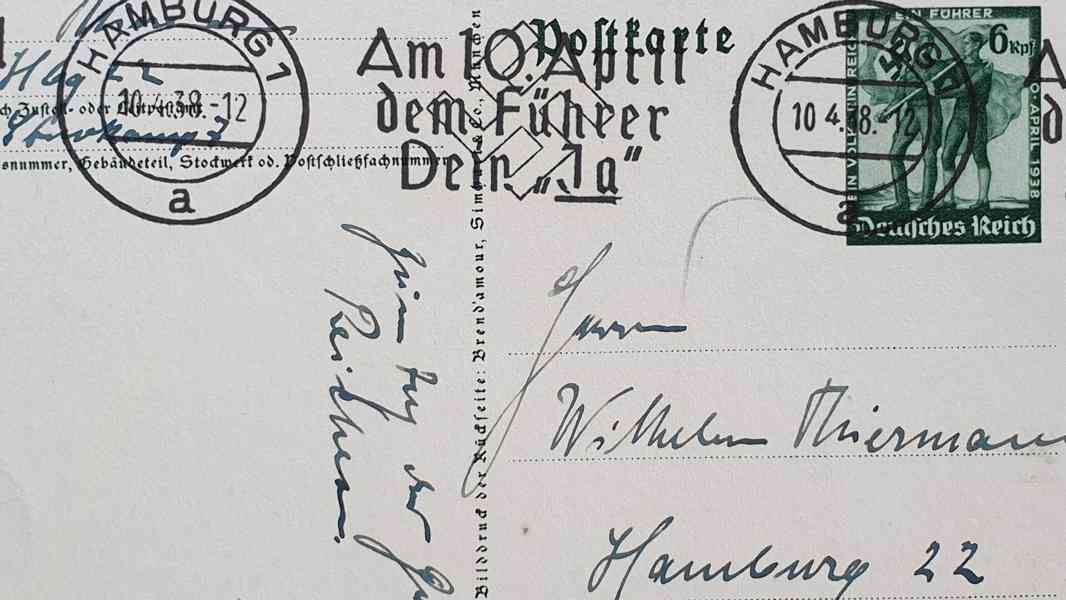 Pohlednice ANŠLUS Rakouska TŘETÍ ŘÍŠE HITLER SVASTIKA - foto 3
