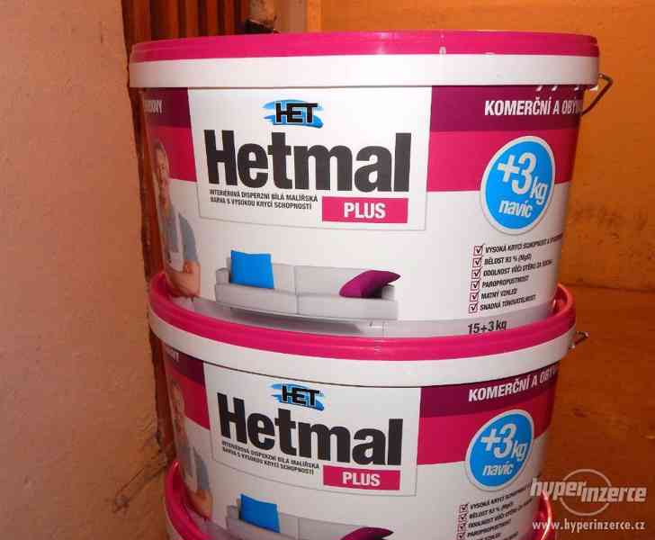 Prodám bílou disperzní barvu HET Hetmal Plus (15+3) kg - foto 1