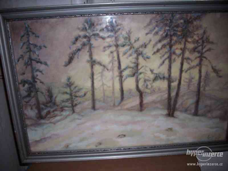 Sleva-Obraz s podpisem les v zimě - foto 1