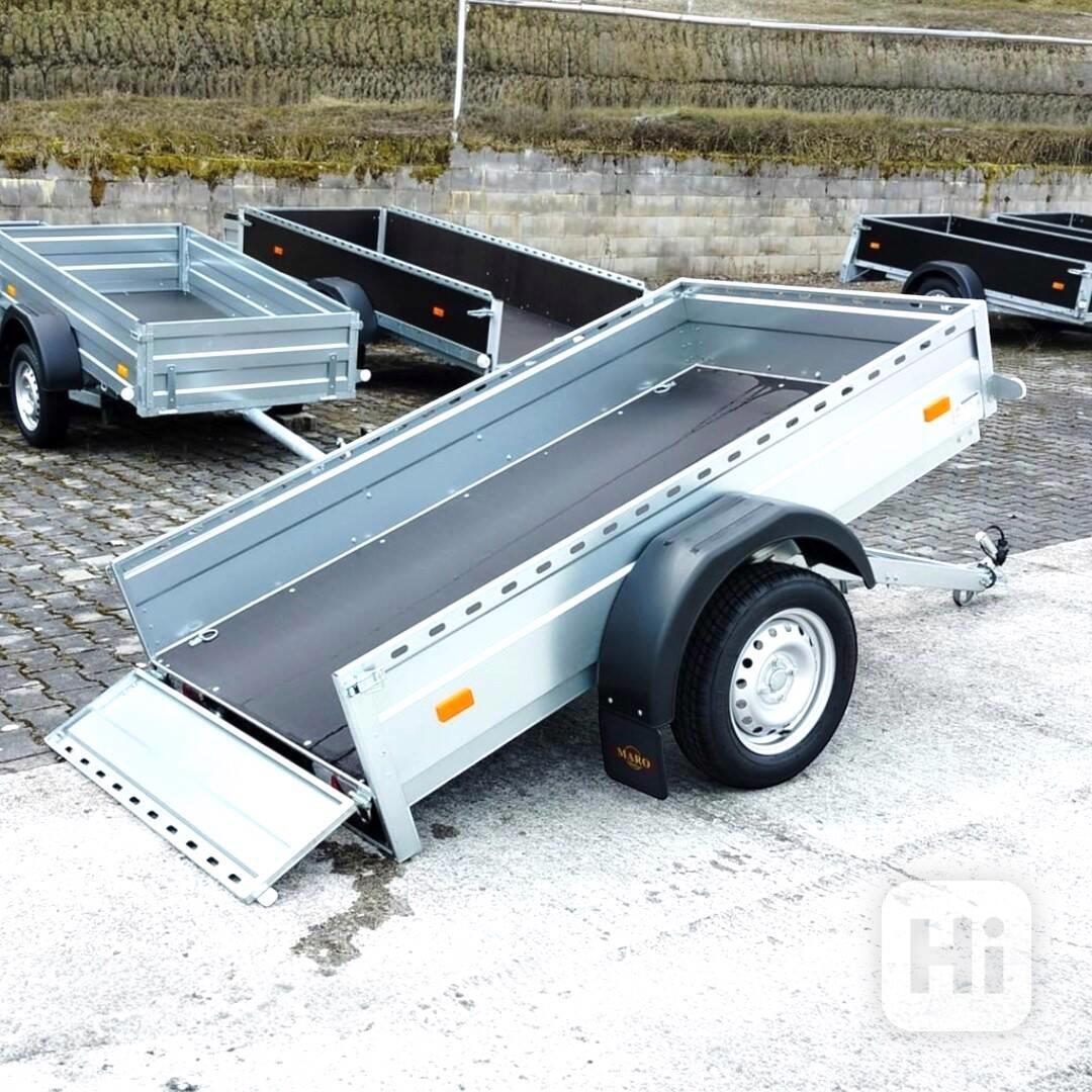 Nový přívěsný vozík sklopný 750Kg, perforované bočnice, DPH - foto 1