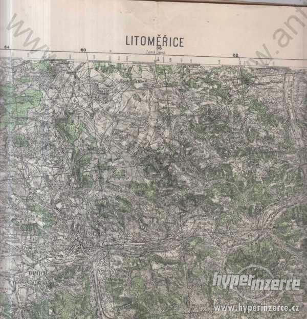 Litoměřice Měřítko 1 : 75 000 Vojenský zeměpisný - foto 1