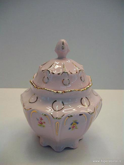 Růžový porcelán z Chodova Lenka dóza - foto 3