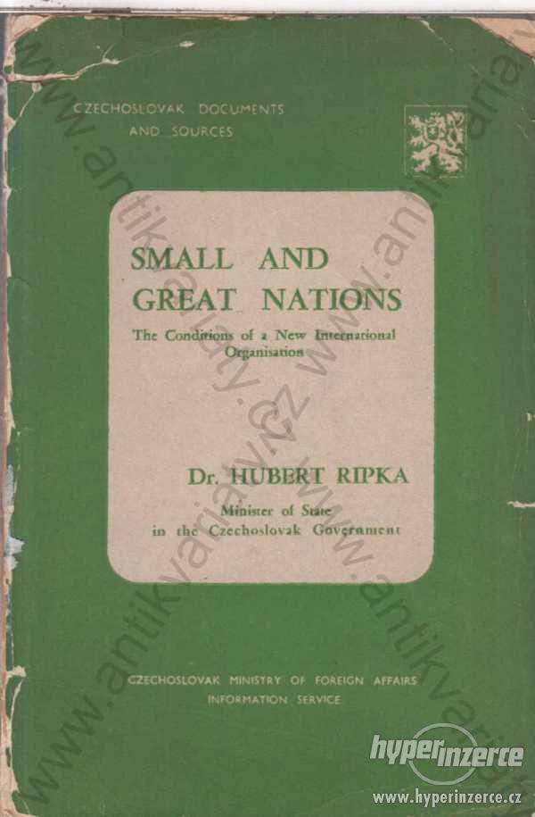Small and Great Nations Hubert Ripka 1944 - foto 1