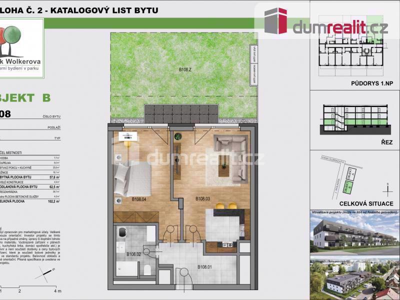 Prodej nového bytu 2+kk, v projektu Park Wolkerova, Kralupy n./Vlt. - foto 1