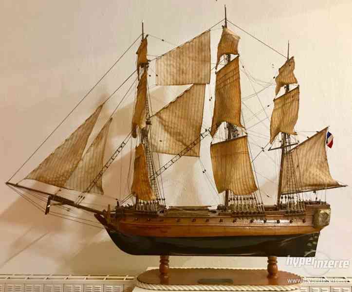 Starožitný drevený model lode „LA CONCORDE“. - foto 1