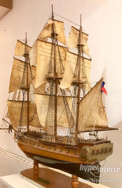 Starožitný drevený model lode „LA CONCORDE“. - foto 3