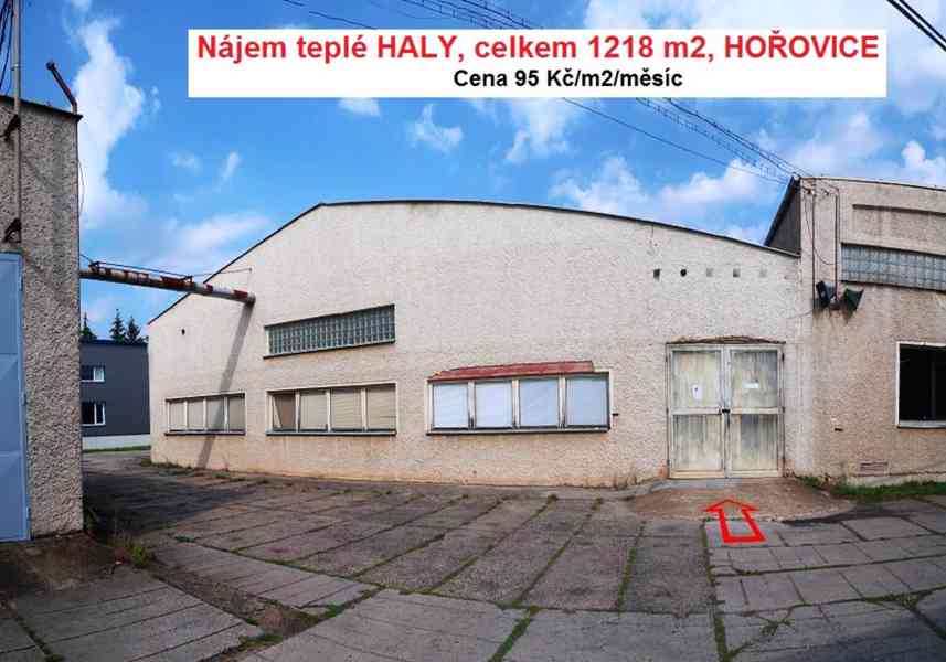 Nájem teplé HALY, celkem 1218 m2, HOŘOVICE (Exit D5 Žebrák)