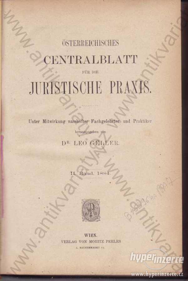 Österreichisches Centralblatt für die Juris.Praxis - foto 1