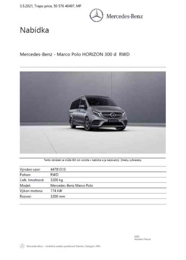 Mercedes-Benz Třídy V 2,0   V-class Marco Polo Horizon 300 - foto 10