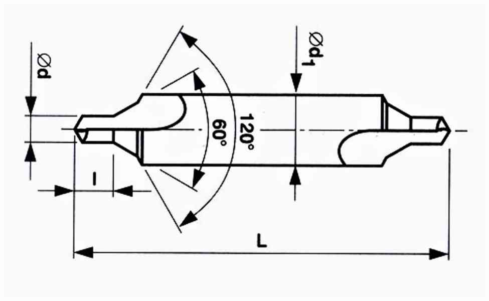 NAVRTÁVÁK - Vrták středící 60°- 3,15 mm, vybrušovaný, tvar B - foto 2