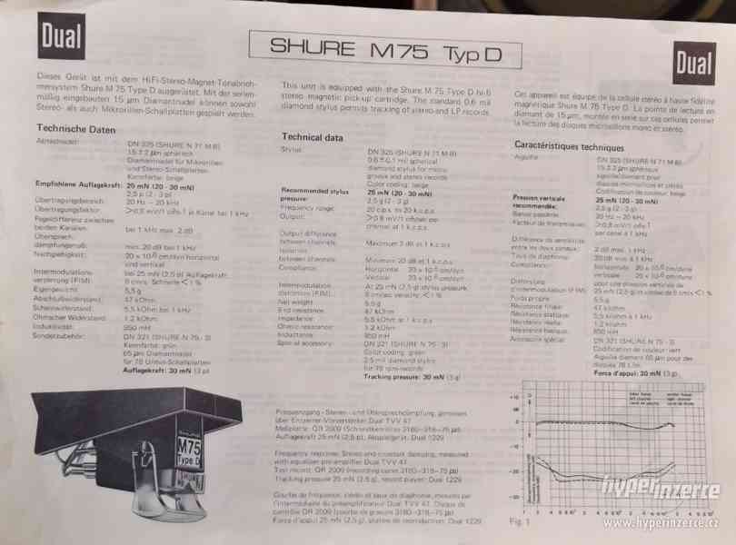 Hlavička přenosky - Headshell, přenoska SHURE M75 Type D - foto 3