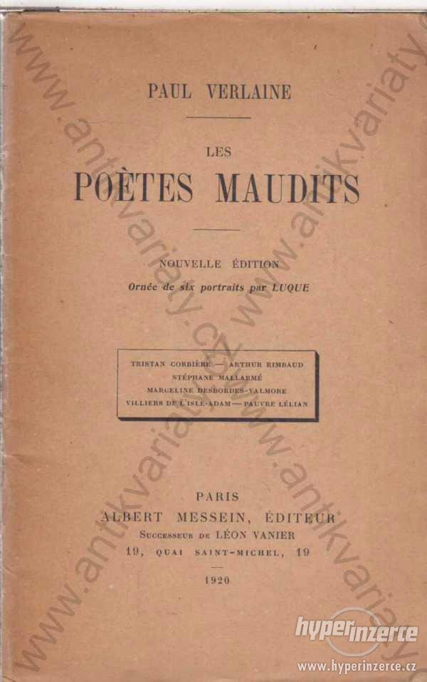Les Poétes Maudits Paul Verlaine 1920 Rimbaud - foto 1
