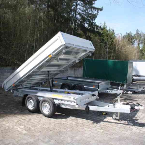 Nový hydraulicky sklopný přívěs 3,30×1,76m,2700Kg→2000,DPH - foto 2
