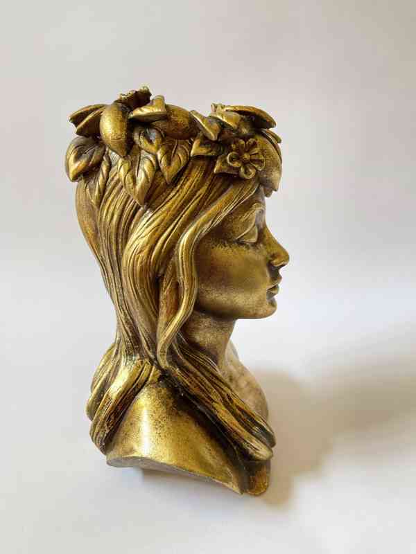 Obal na květináč - zlatá hlava ženy - foto 5