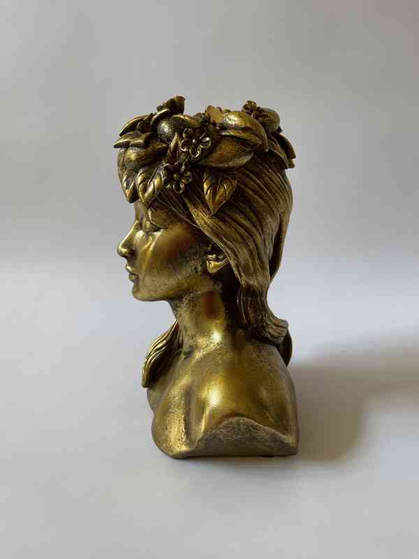 Obal na květináč - zlatá hlava ženy - foto 3