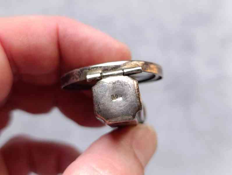 Starožitná stříbrná rtěnka se zrcátkem, ag 900, stříbro - foto 12