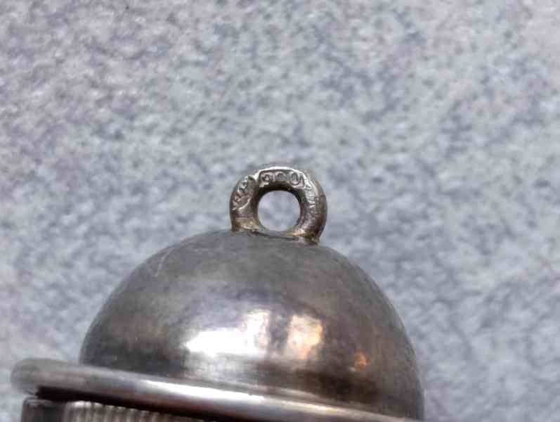 Starožitná stříbrná rtěnka se zrcátkem, ag 900, stříbro - foto 10