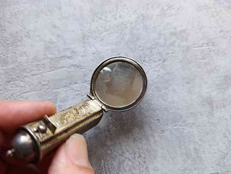 Starožitná stříbrná rtěnka se zrcátkem, ag 900, stříbro - foto 7