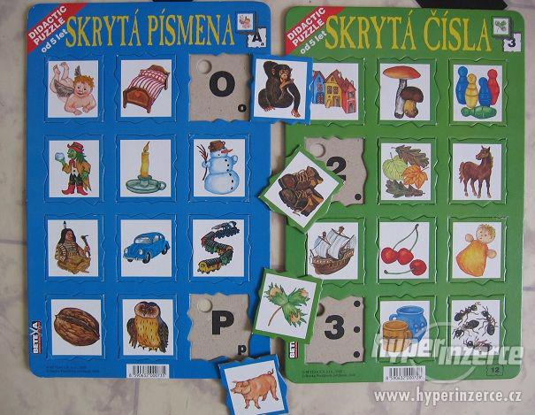 2x DIDAKTICKÁ HRA - VKLÁDAČKA: PÍSMENA + ČÍSLA - foto 1