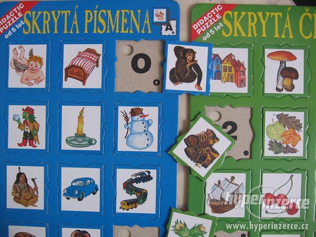 2x DIDAKTICKÁ HRA - VKLÁDAČKA: PÍSMENA + ČÍSLA - foto 2