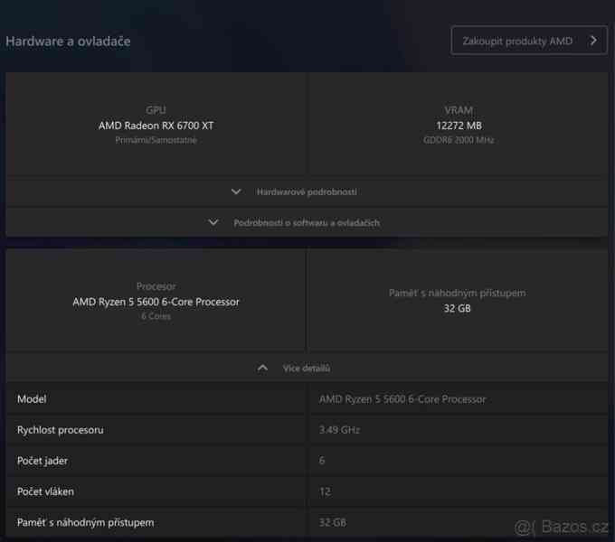 Herní PC RYZEN 5 5600,RX 6700XT 12GB,32 GB RAM,1 TB SSD - foto 5