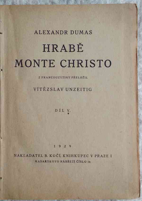 ALexandr Dumas - Hrabě Monte Christo - 1929  - foto 3