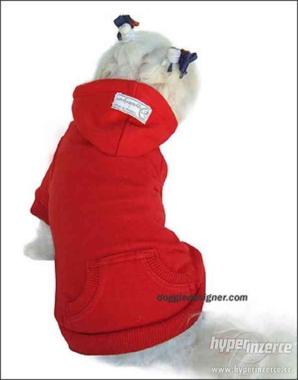 Červená mikina s kapucí pro pejska - foto 1