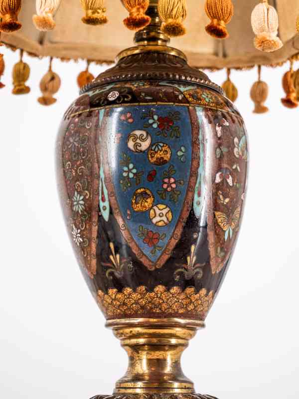 Čínská stolní lampa Cloisonne starožitná - foto 3