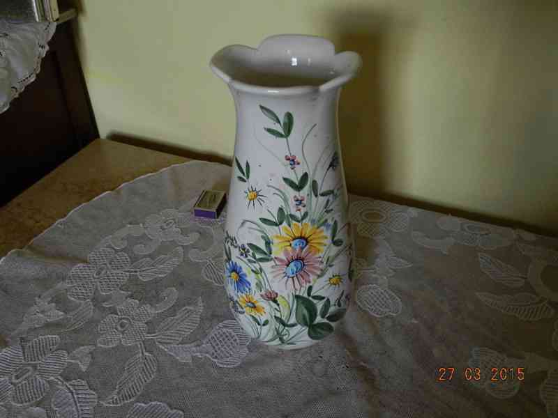 Stará ručně malovaná porcelánová Váza květiny Castel Italy - foto 5