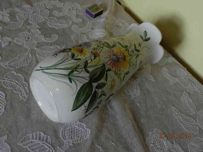 Stará ručně malovaná porcelánová Váza květiny Castel Italy - foto 7