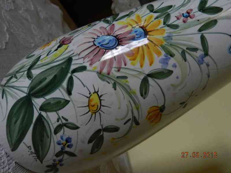 Stará ručně malovaná porcelánová Váza květiny Castel Italy - foto 3