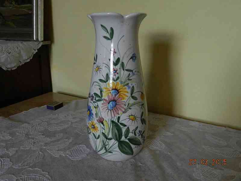 Stará ručně malovaná porcelánová Váza květiny Castel Italy - foto 2