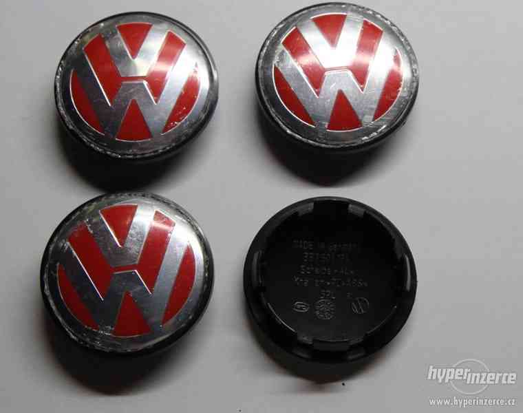 Volkswagen pokličky do středu kol - 65 mm Červené -Sada 4 ks - foto 2
