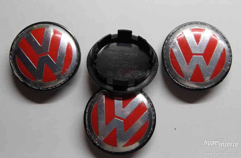 Volkswagen pokličky do středu kol - 65 mm Červené -Sada 4 ks - foto 4