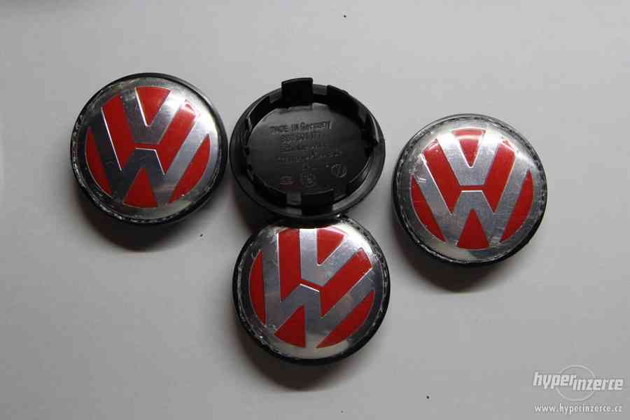 Volkswagen pokličky do středu kol - 65 mm Červené -Sada 4 ks - foto 5