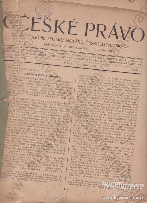 České právo E. Svoboda 1923-1926 ročníky V.- VIII. - foto 1