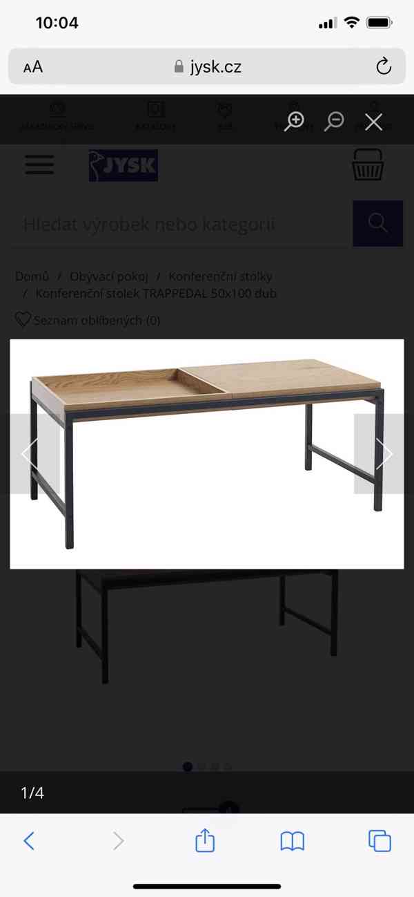 Konferenční stolek TRAPPEDAL 50x100 dub - foto 1