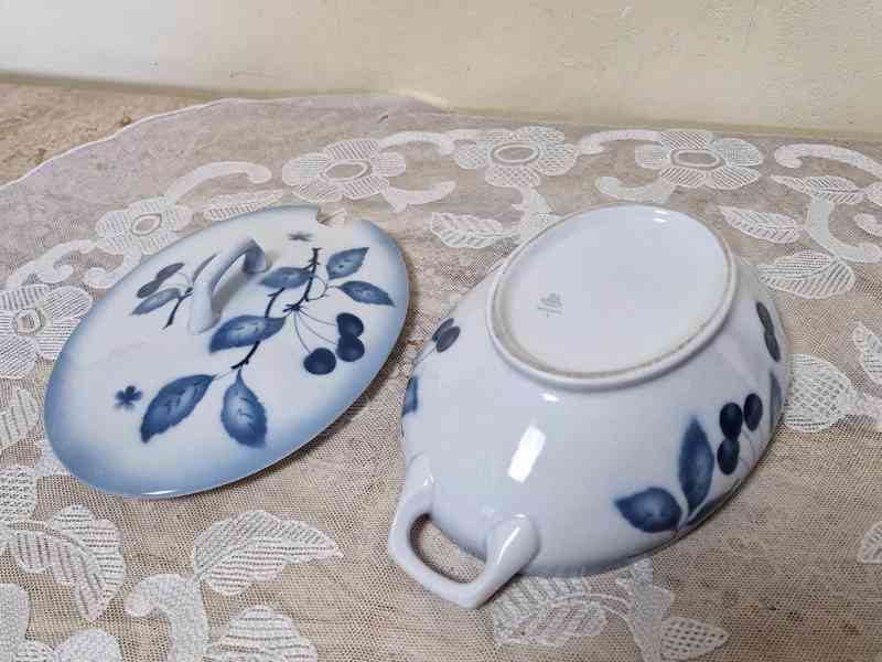 Porcelánová terina mísa Modré Třešně Bystřice u Teplic - foto 3