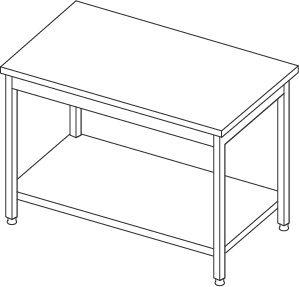 Nerezový gastro stůl s policí 250x70x85 cm - foto 1