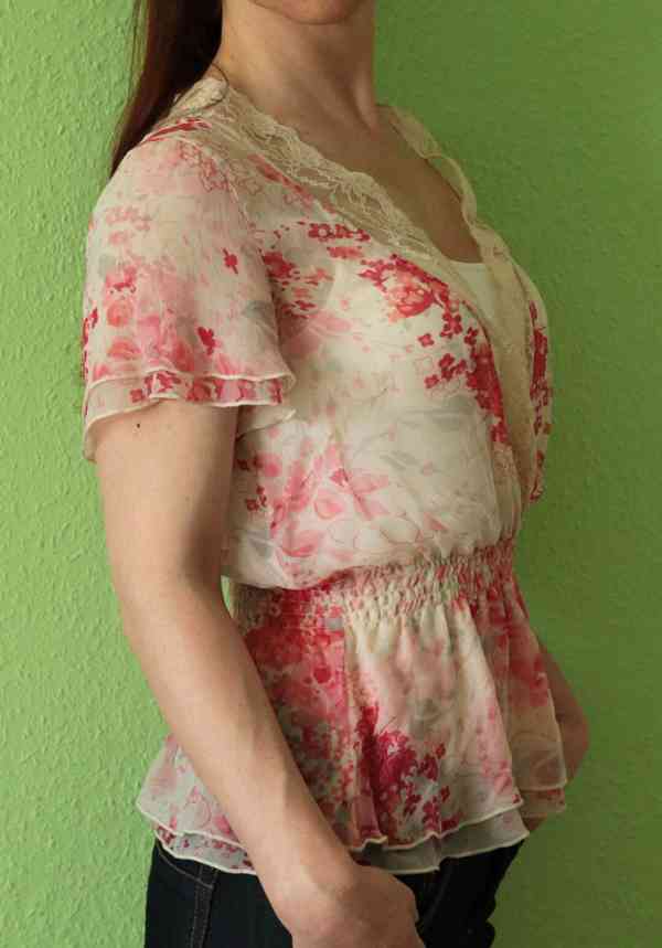 Kvítková halenka Noa Noa vel. S - pravé hedvábí - foto 5