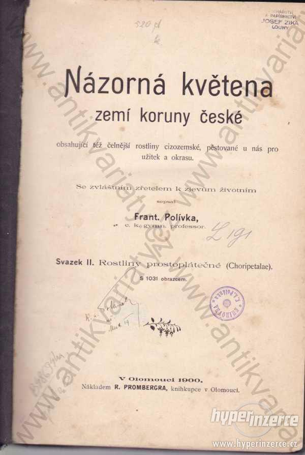 Názorná květena zemí koruny české Fr. Polívka 1900 - foto 1