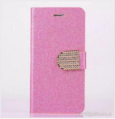 růžový kryt obal s třpytky na iphone 6 modelX39 - foto 2
